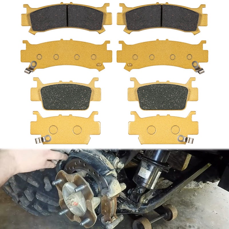 Sunluway For 2016-2021 Honda Pioneer 1000/2016-2021 Honda Pioneer 1000-5/2019-2021 Honda Talon 1000R and 1000X - Replaces 06451-HL4-A01 Front and Rear Ceramic Disc Metal Heavy Duty Brake Pads (4 Sets) - Image 1